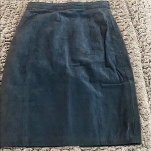 Casual, fun blue suede leather skirt